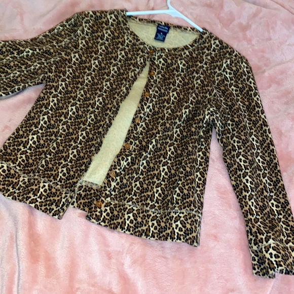 Leopard Print Button-Up Top/Cardigan - Picture 1 of 3